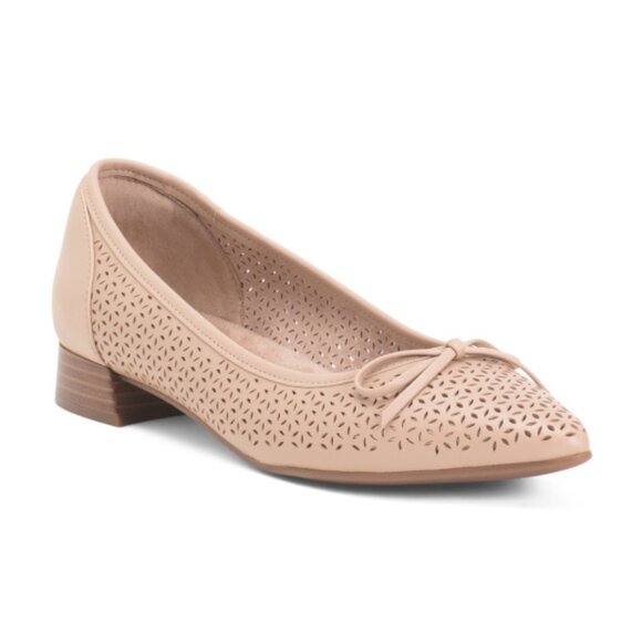 CLARKS Shoes - CLARKS Beige Leather Natalyn Step Comfort Flats